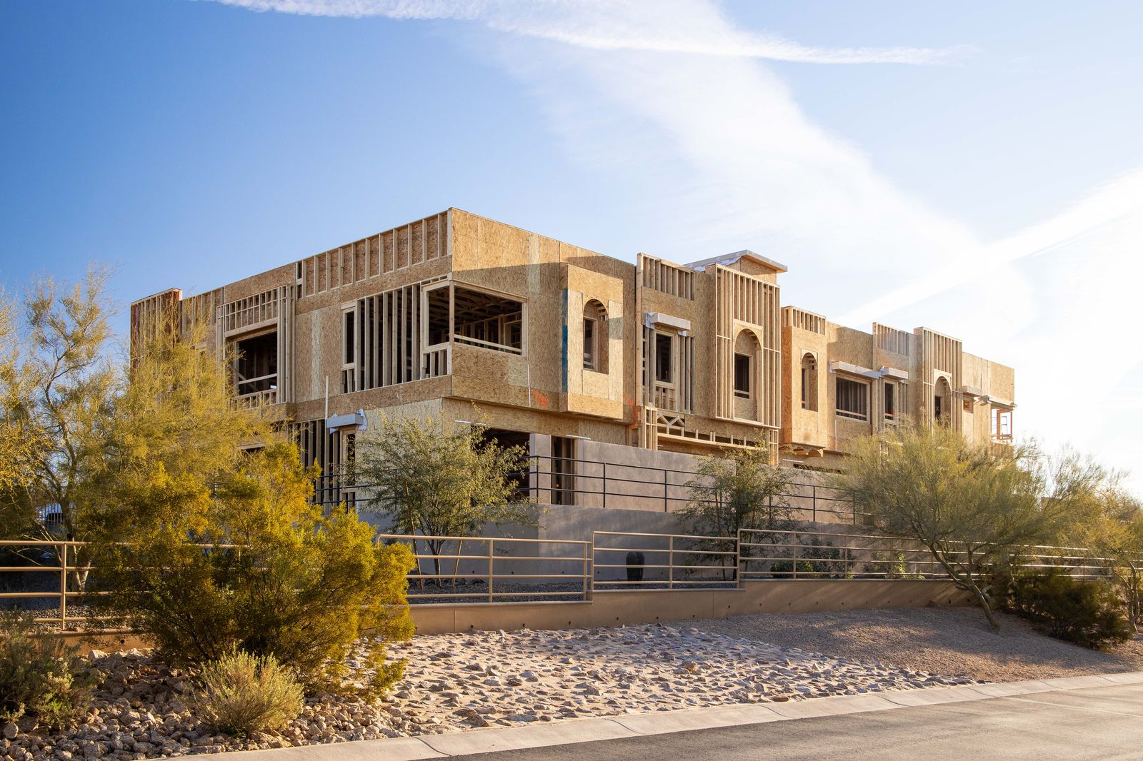 Luxury multi-story residential framing
